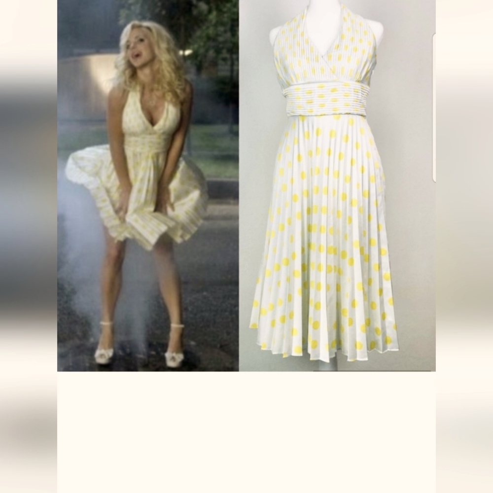 Anna Faris in The House Bunny Movie Polka Dot Yellow Marilyn Dress